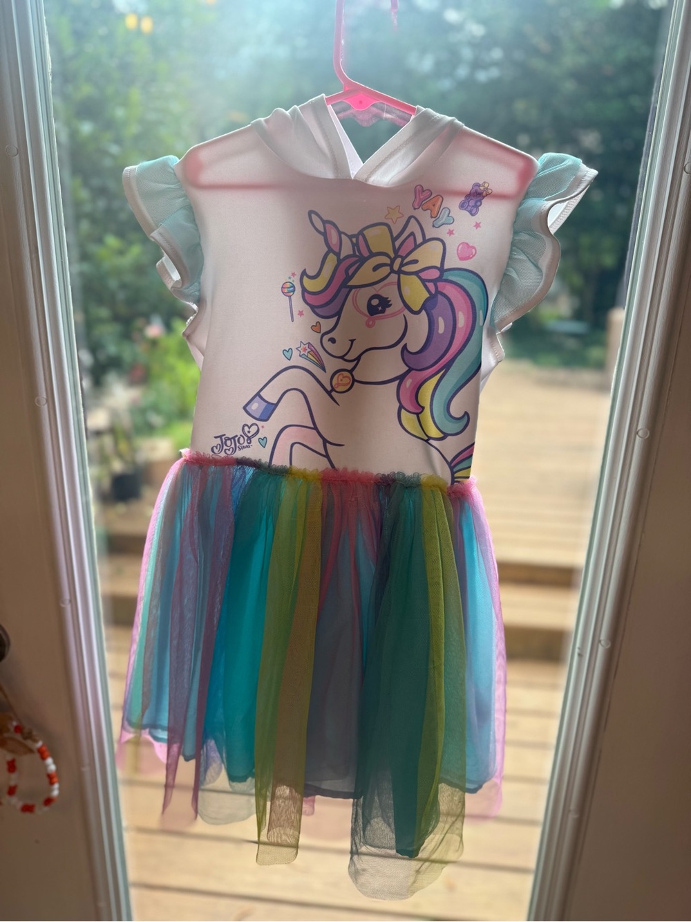 JoJo Siwa Unicorn Hooded Tutu Dress Pink & Multicolor 6/6X